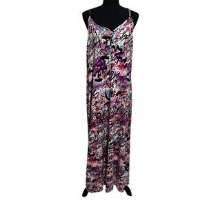 Rouge Collection 2XL Colorful Graffiti Street Art Graphic Sleeveless Maxi Dress
